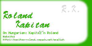 roland kapitan business card